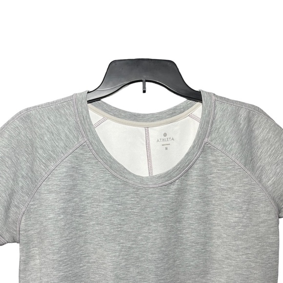 ATHLETA sports Light Gray color Short Sleeve T Shirt Sz M - Picture 6 of 11